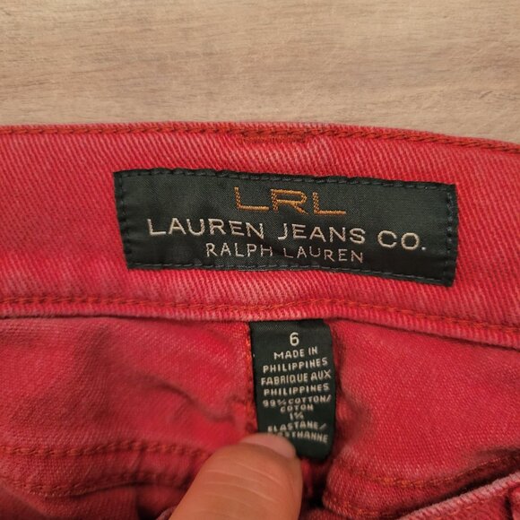 Lauren Jeans Co Ralph Lauren Women’s Modern Straight Leg Red Jeans Size 6 - Picture 4 of 10